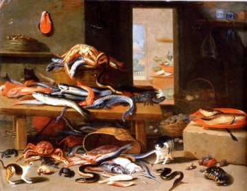 猫とたくさんの魚 Oil Paintings